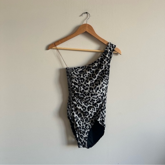 Michael Michael Kors One Shoulder Animal Print Cheetah One Piece Swimsuit - Picture 6 of 13